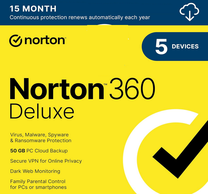 🔴 NORTON 360 DELUXE 1 USER 5 DEVICES 15 months КЛЮЧ