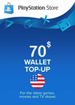 Playstation Network PSN Gift Card 70$ - США Быстро