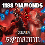 Free Fire Garena 1080 + 108 Diamond Pins GLOBAL KEY