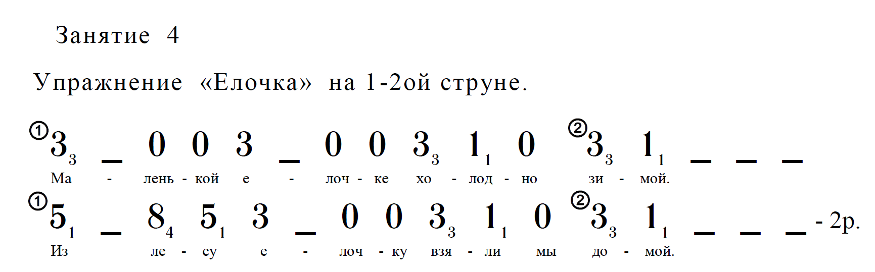 Ёлочка на одной струне на гитаре / В лесу …