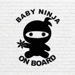 Baby ninja on board в векторе