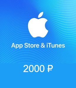 2000 руб AppStore iTunes подарочная карта пополненияRUR