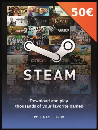 ✅ Подарочная карта Steam Wallet - €50 EUR (регион ЕС)