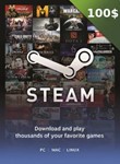  Подарочная карта кошелька Steam - 100 долларов США