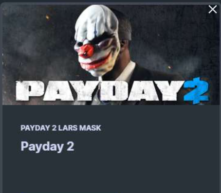 PAYDAY 2 Lars Mask STEAM KEY REGION FREE