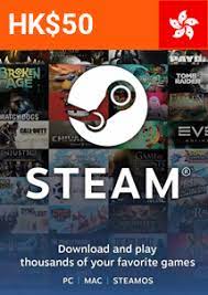 STEAM WALLET GIFT CARD HKD 50 ≈ 6.35 $