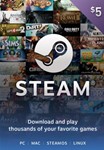 STEAM WALLET GIFT CARD 5$ USD + ТУРЦИЯ / АРГЕНТИНА