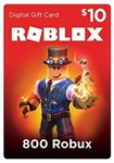  Roblox Gift Card 10 $ USD 800 Робуксов Ключ США 