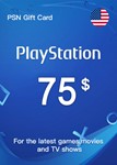 PLAYSTATION NETWORK PSN - 75$ USD США  + ПОДАРОК 