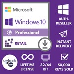 Windows 10 PRO 32/64 bit Global Retail Licence Key