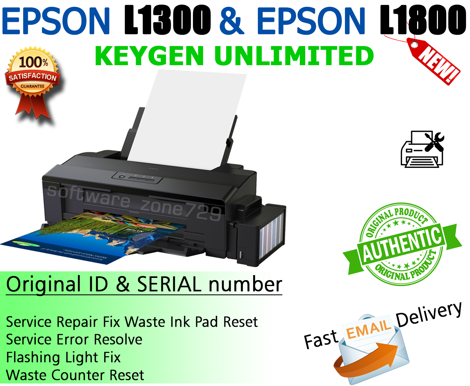 СБРОС EPSON L1300 и L1800 + БЫСТРАЯ ДОСТАВКА ПО ЭЛЕКТРО