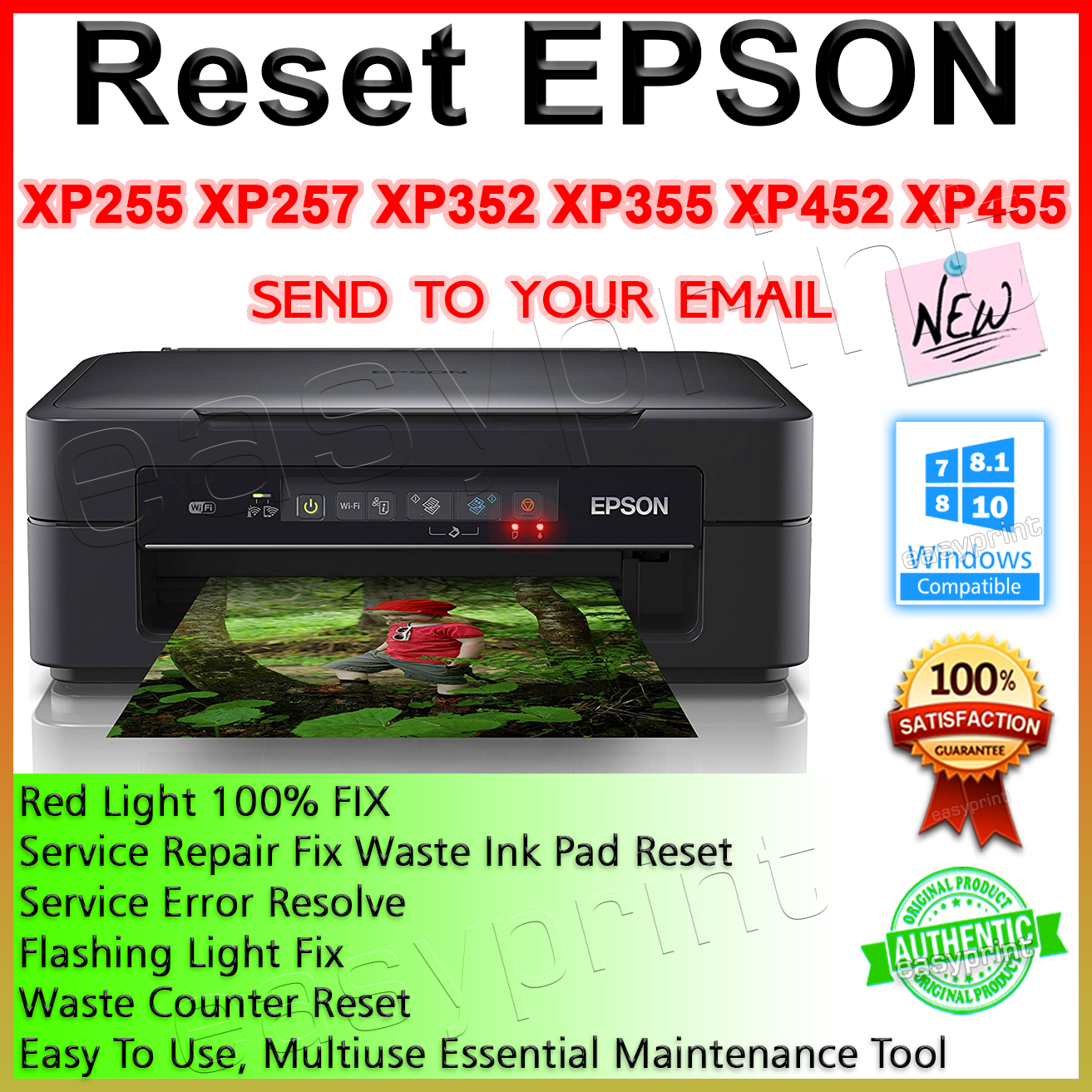 СБРОС EPSON XP 255 XP 257 XP 352 XP355 XP452 XP455 🔑ЭЛ