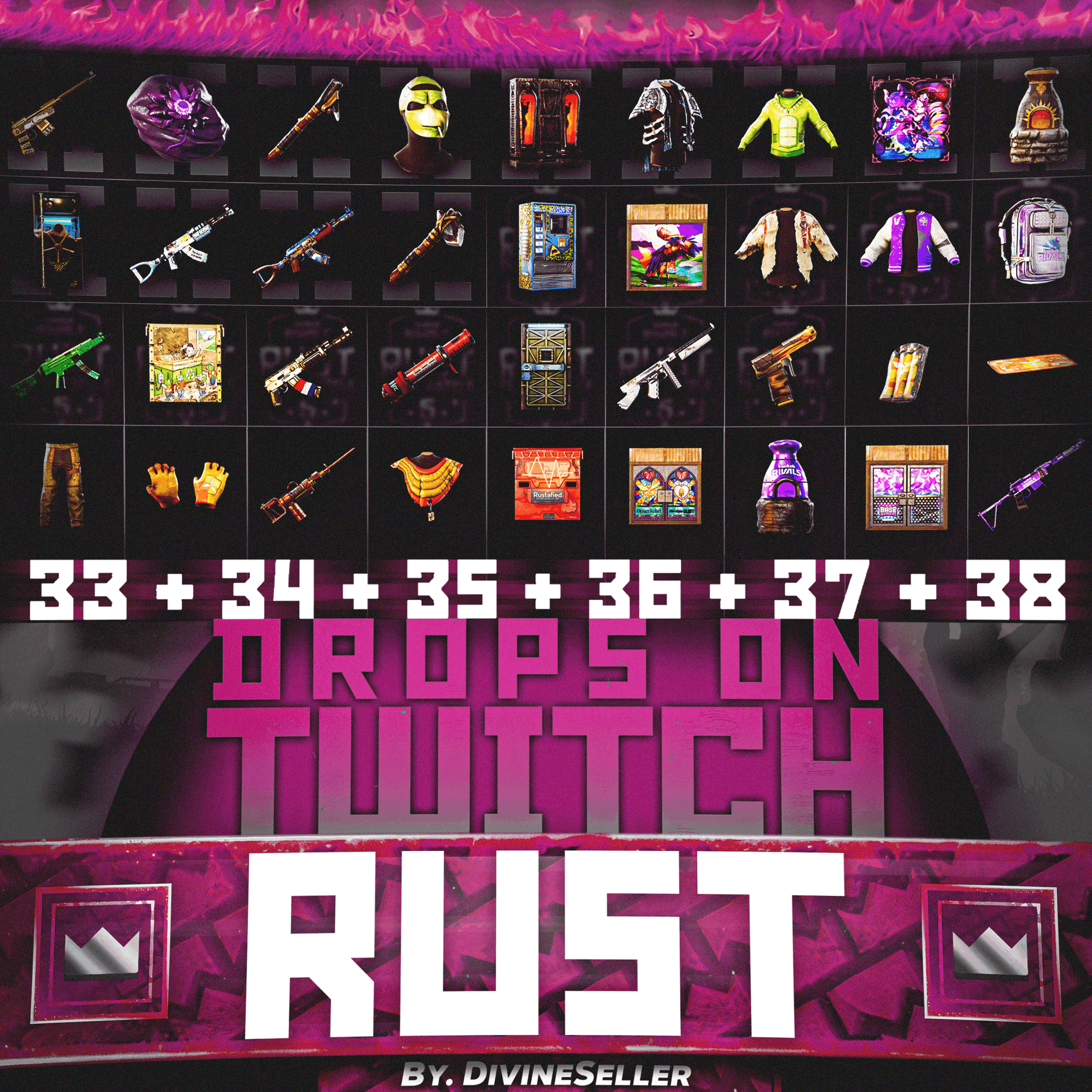 💎RUST│TWITCH DROPS│РАУНД 33+34+35+36+37+38│67 СКИНОВ