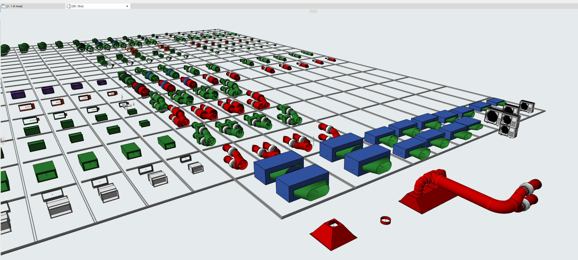 Заготовки 3D моделей систем вентиляции ArchiCAD21