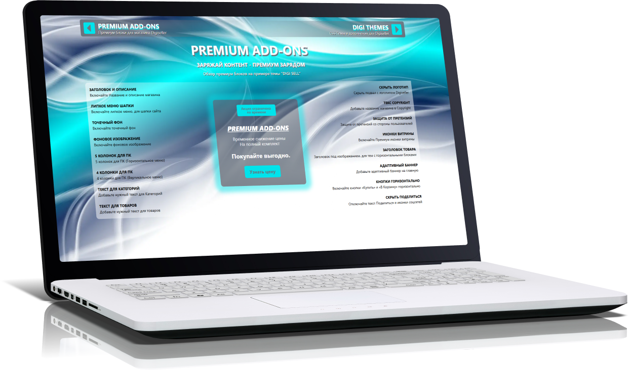 PREMIUM ADD-ONS для магазина Digiseller