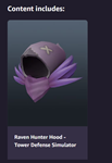 ????KeyRoblox: Raven Hunter Hood - Tower Defense ????