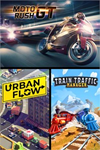 ️Moto Rush GT + Urban Flow + Train Traffic Man XBOX